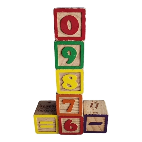 Number picture learning stacking wood blocks lot of 7 - Picture 2 of 7